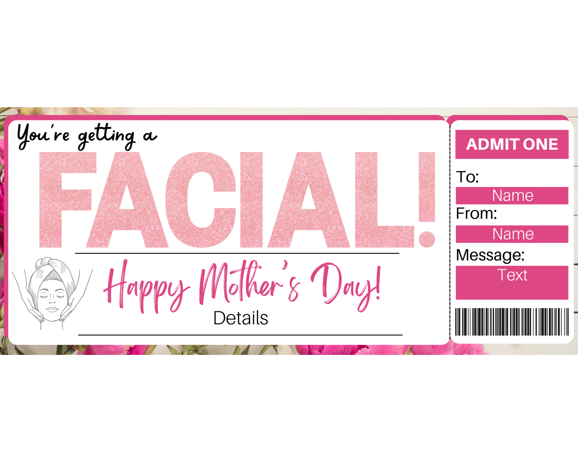 mother-s-day-facial-gift-ticket-template-printed-smile-shop for Free Printable Mary Kay Gift Certificates Mother's Day Facial Gift Ticket Template – Printed Smile Shop for Free Printable Mary Kay Gift Certificates