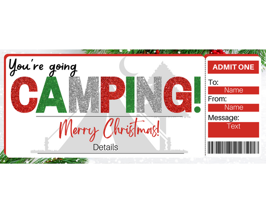Christmas Camping Gift Certificate