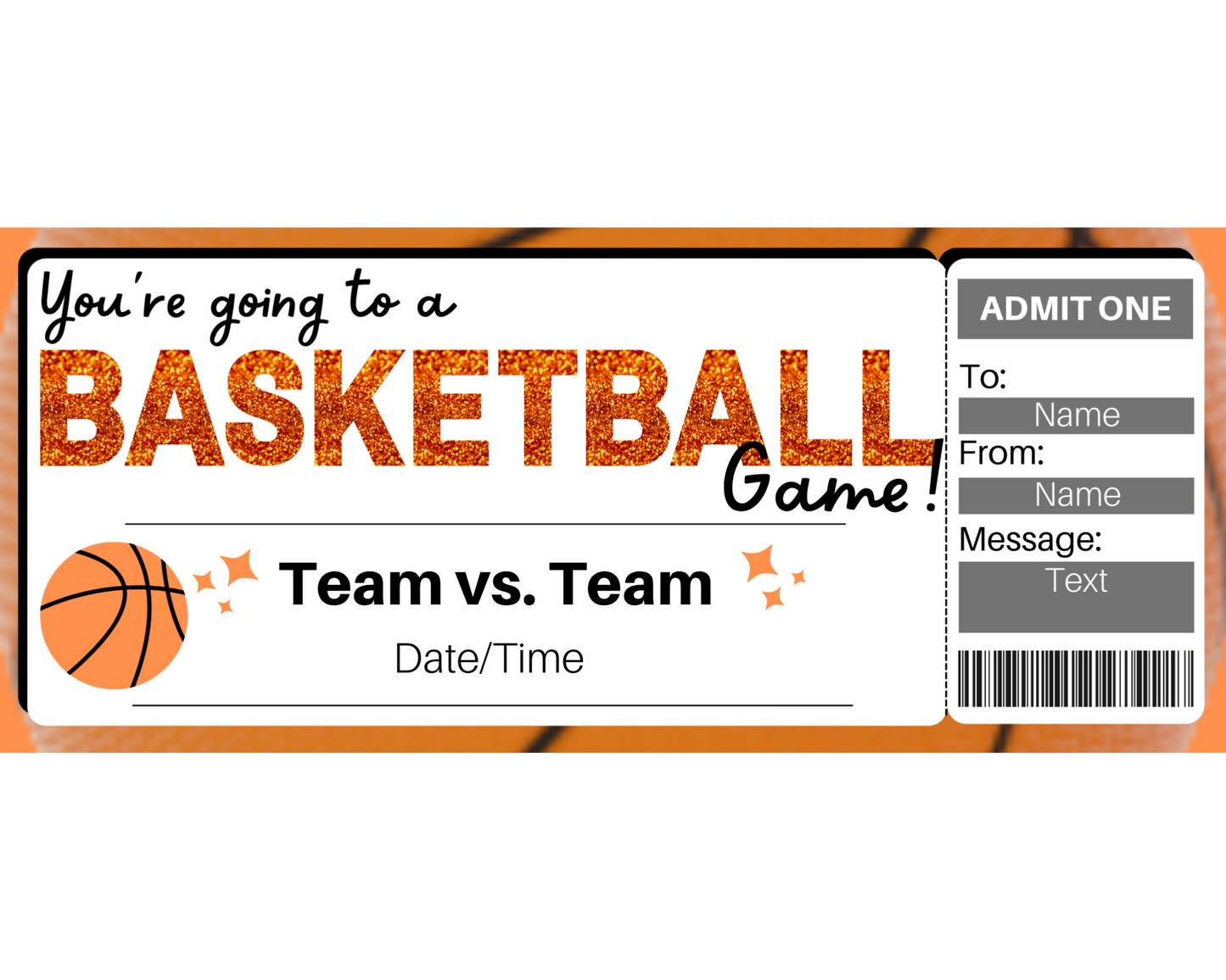 Basketball Game Ticket Template