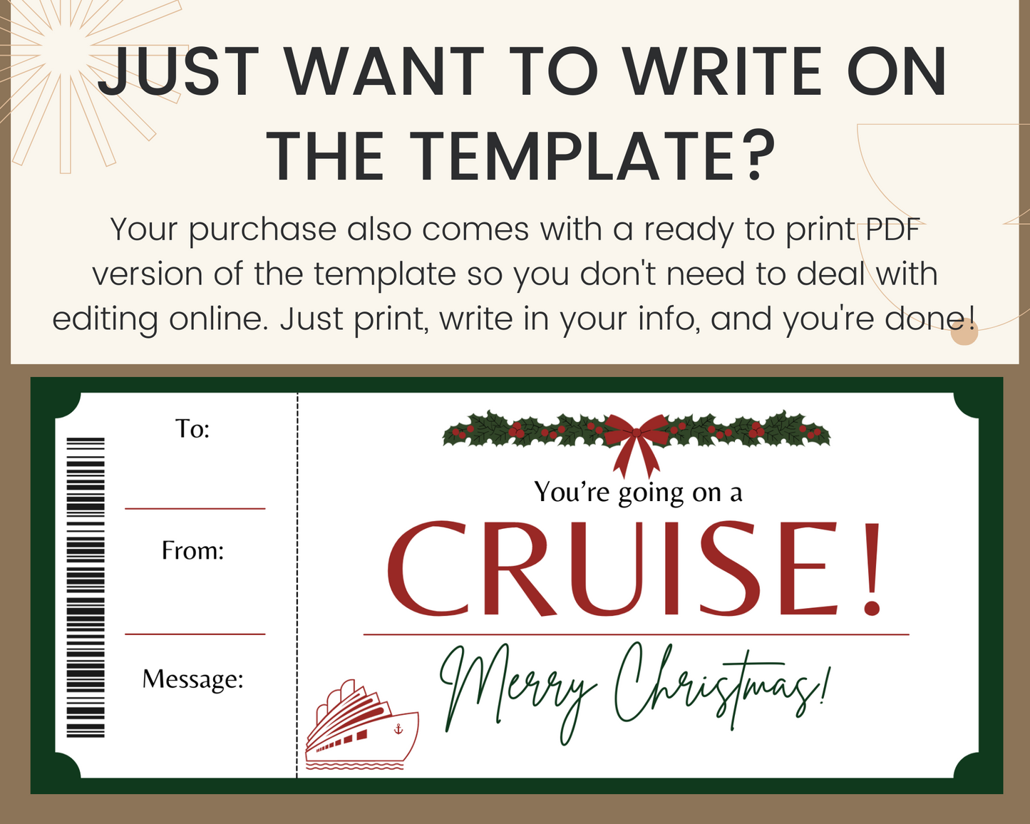 Christmas Cruise Gift Certificate Template