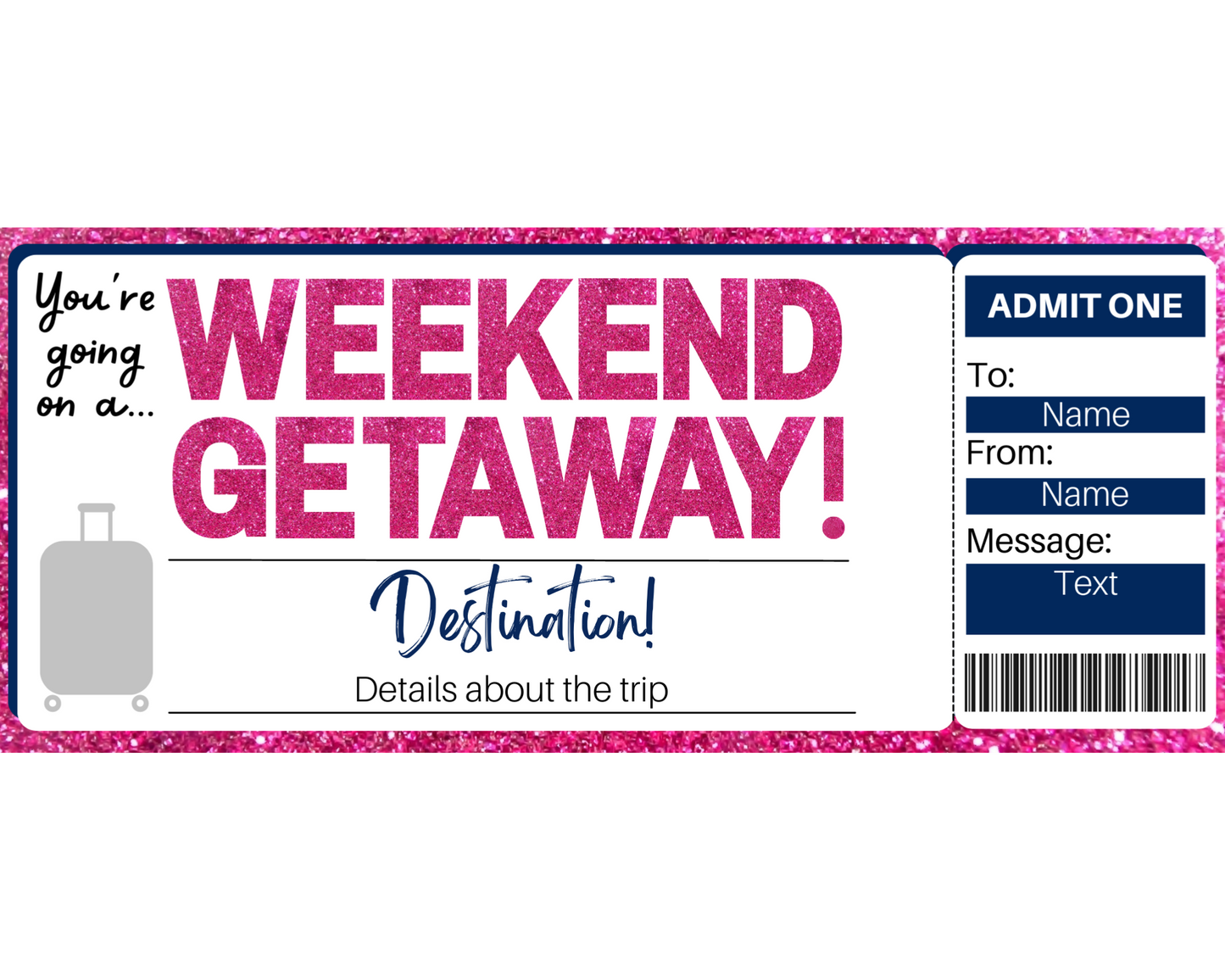 Weekend Getaway Gift Ticket Template