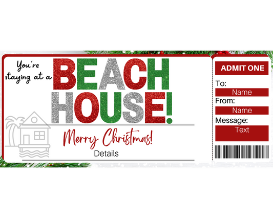 Christmas Beach House Gift Ticket