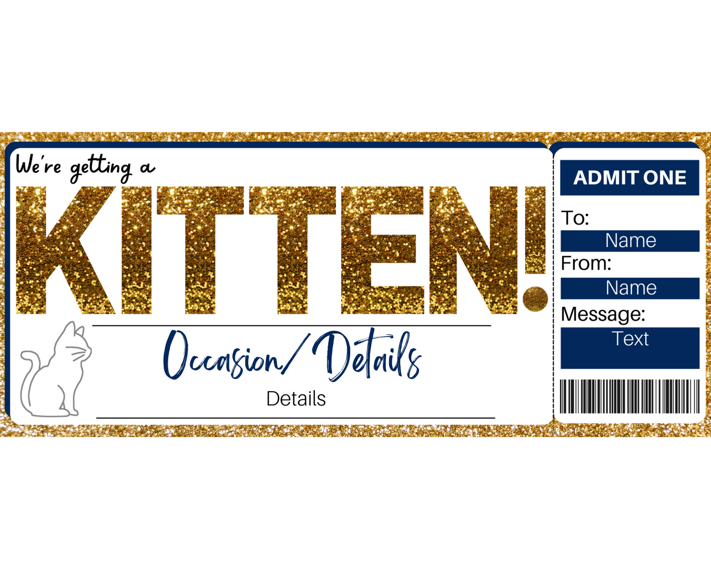 New Kitten Gift Certificate Template