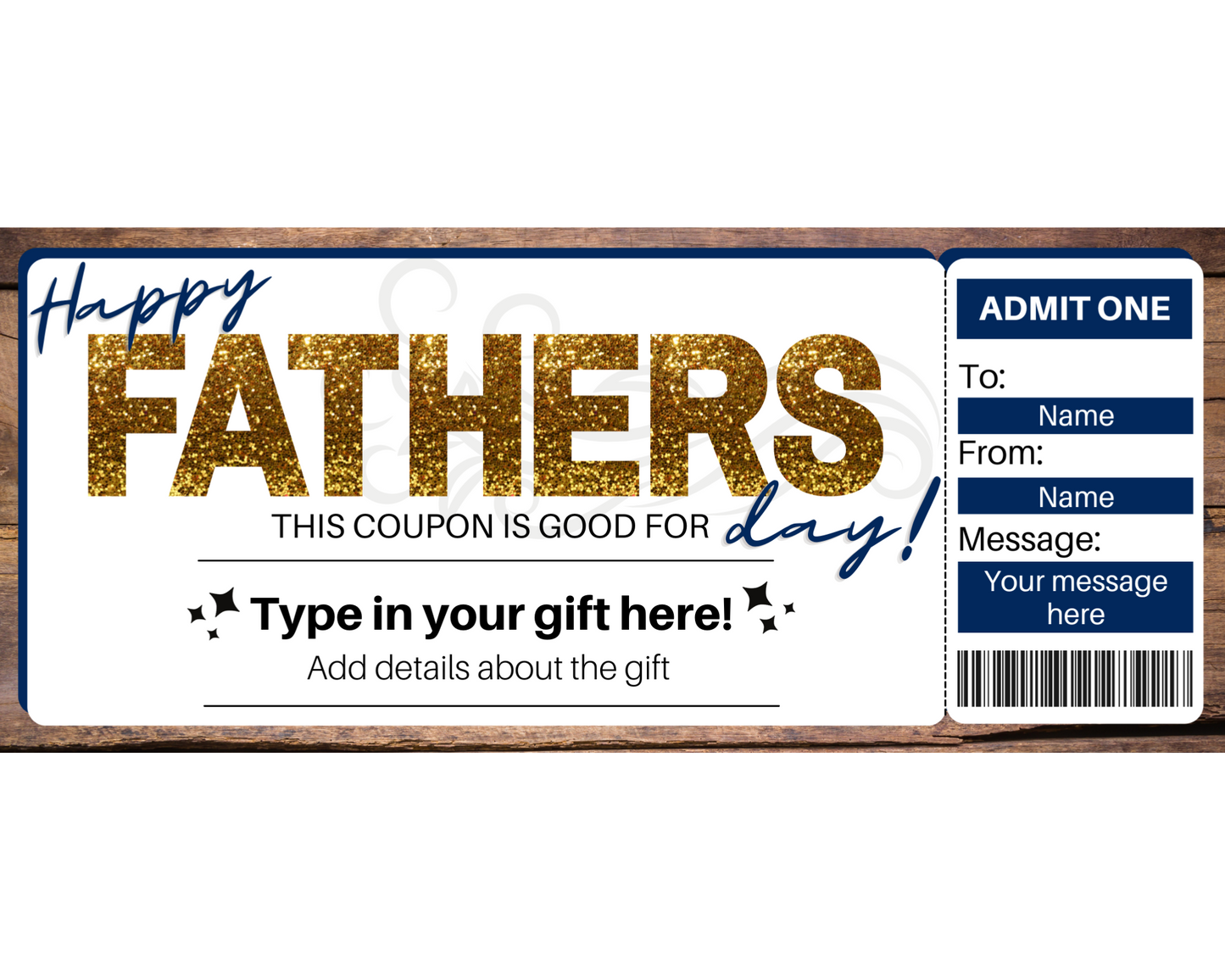 Father's Day Customizable Gift Coupon