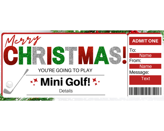 Christmas Mini Golf Gift Template