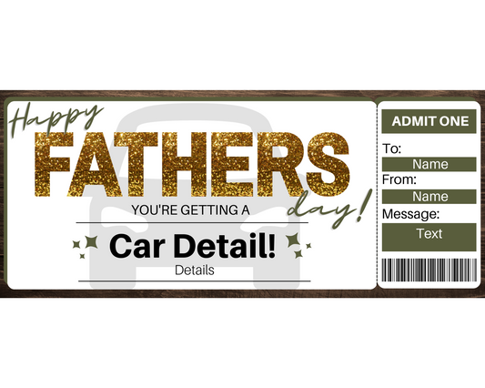 Father's Day Car Detail Gift Certificate Template