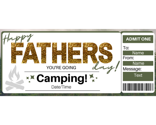 Father's Day Camping Gift Ticket Template