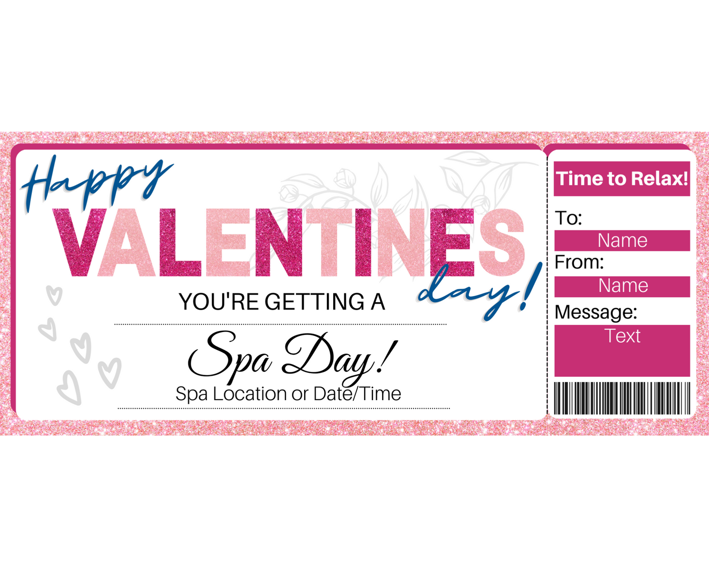 Valentine's Day Spa Day Gift Certificate