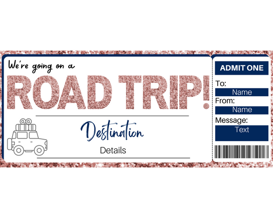 Road Trip Boarding Pass Template