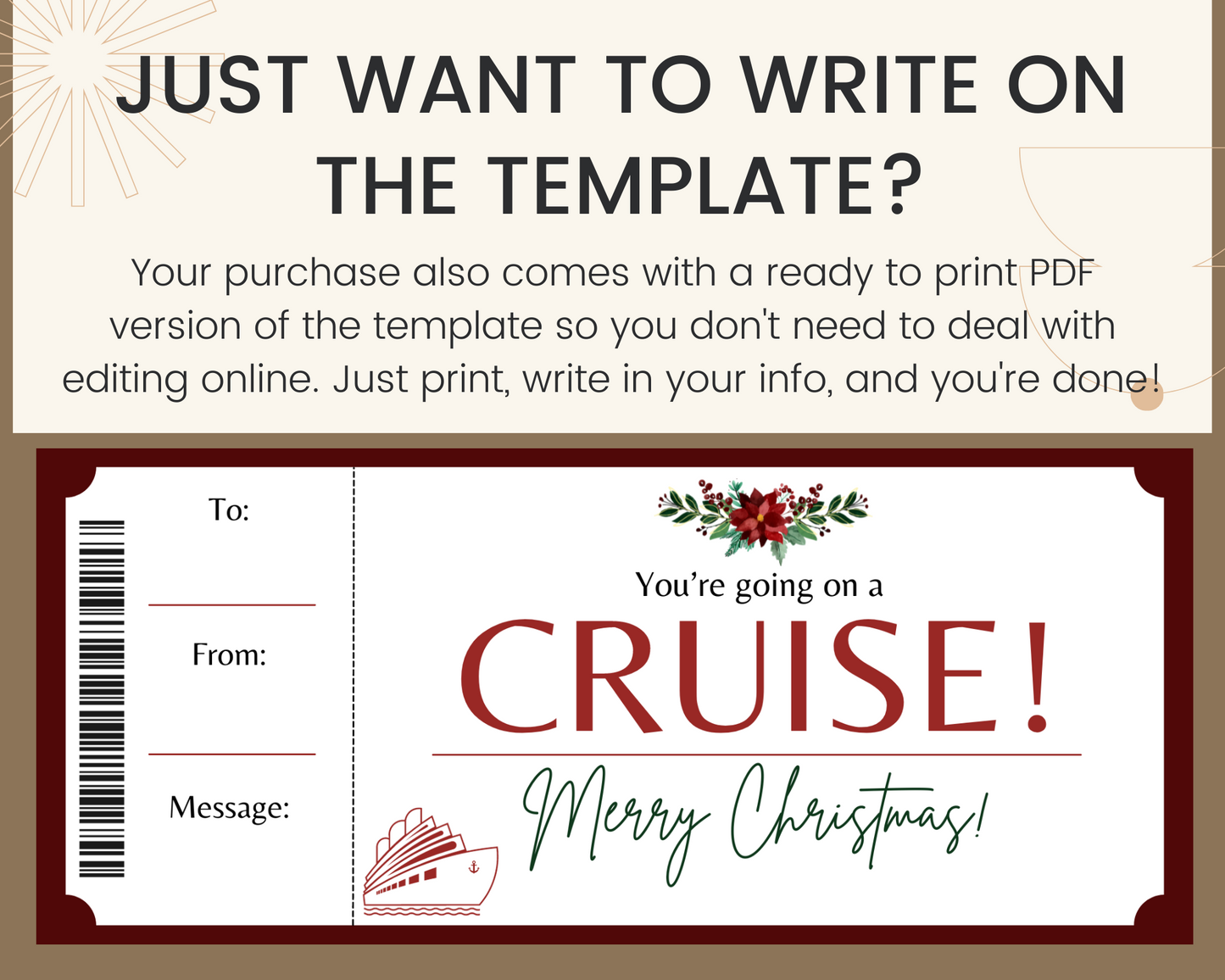 Christmas Surprise Cruise Gift Ticket