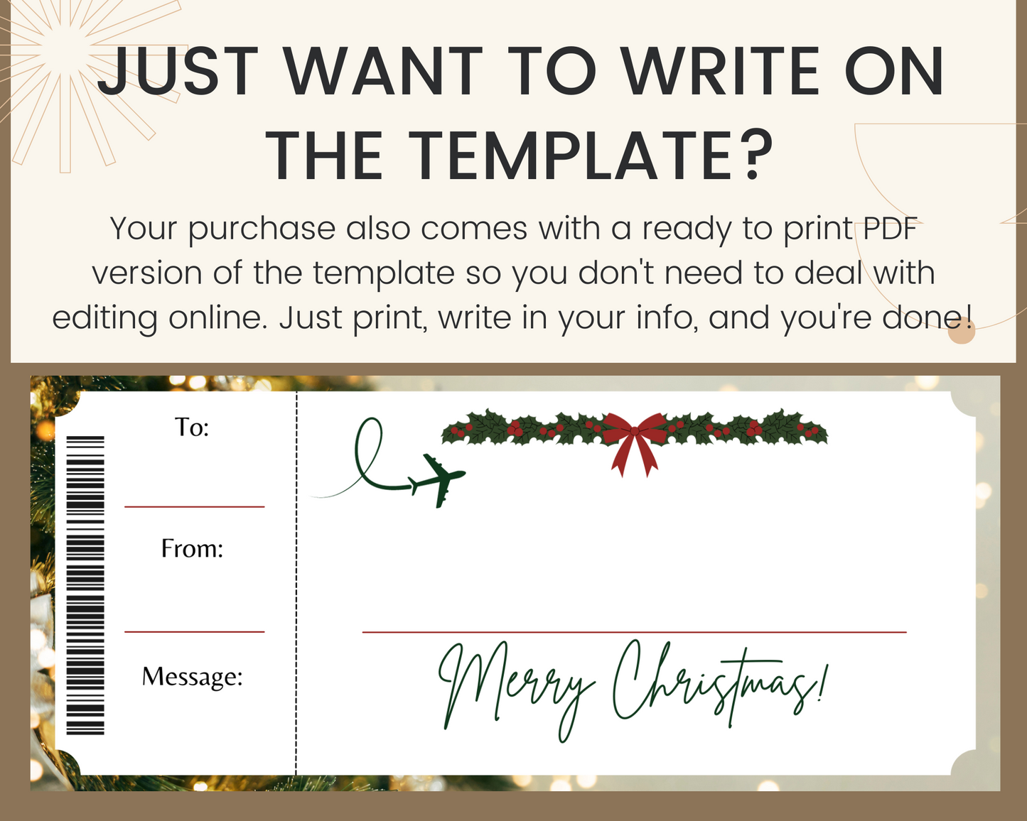 Boarding Pass Template Christmas