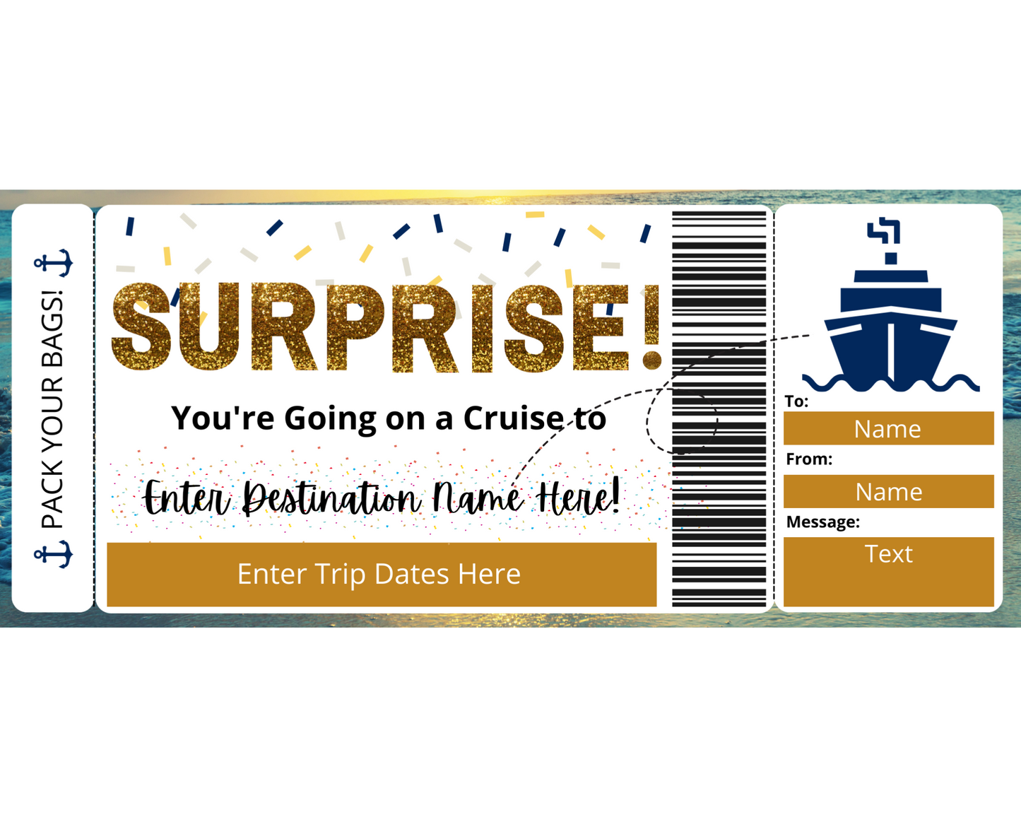 Surprise Cruise Boarding Pass