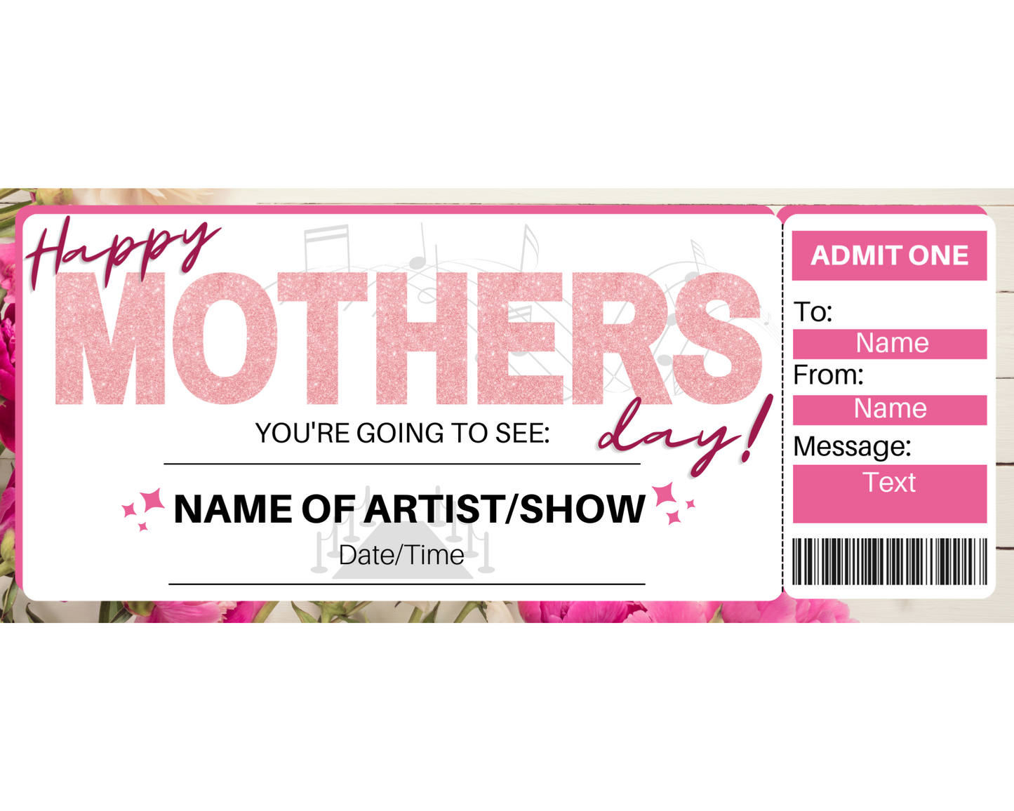 Mother's Day Concert Ticket Template