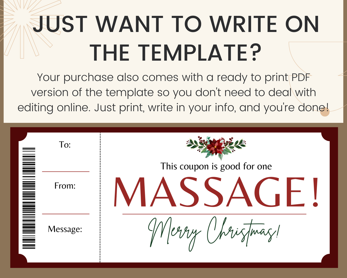 Christmas Massage Gift Card Template