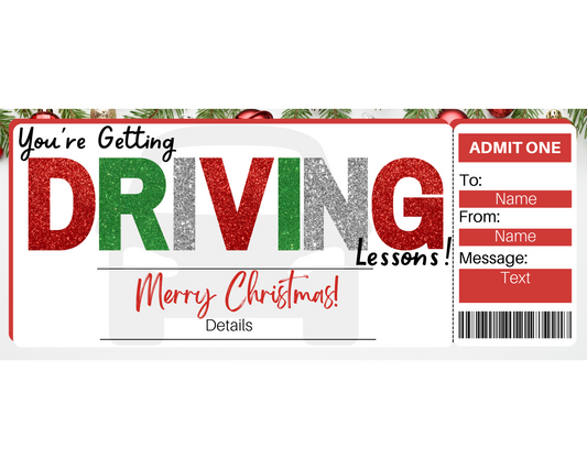 Christmas Driving Lessons Gift Certificate