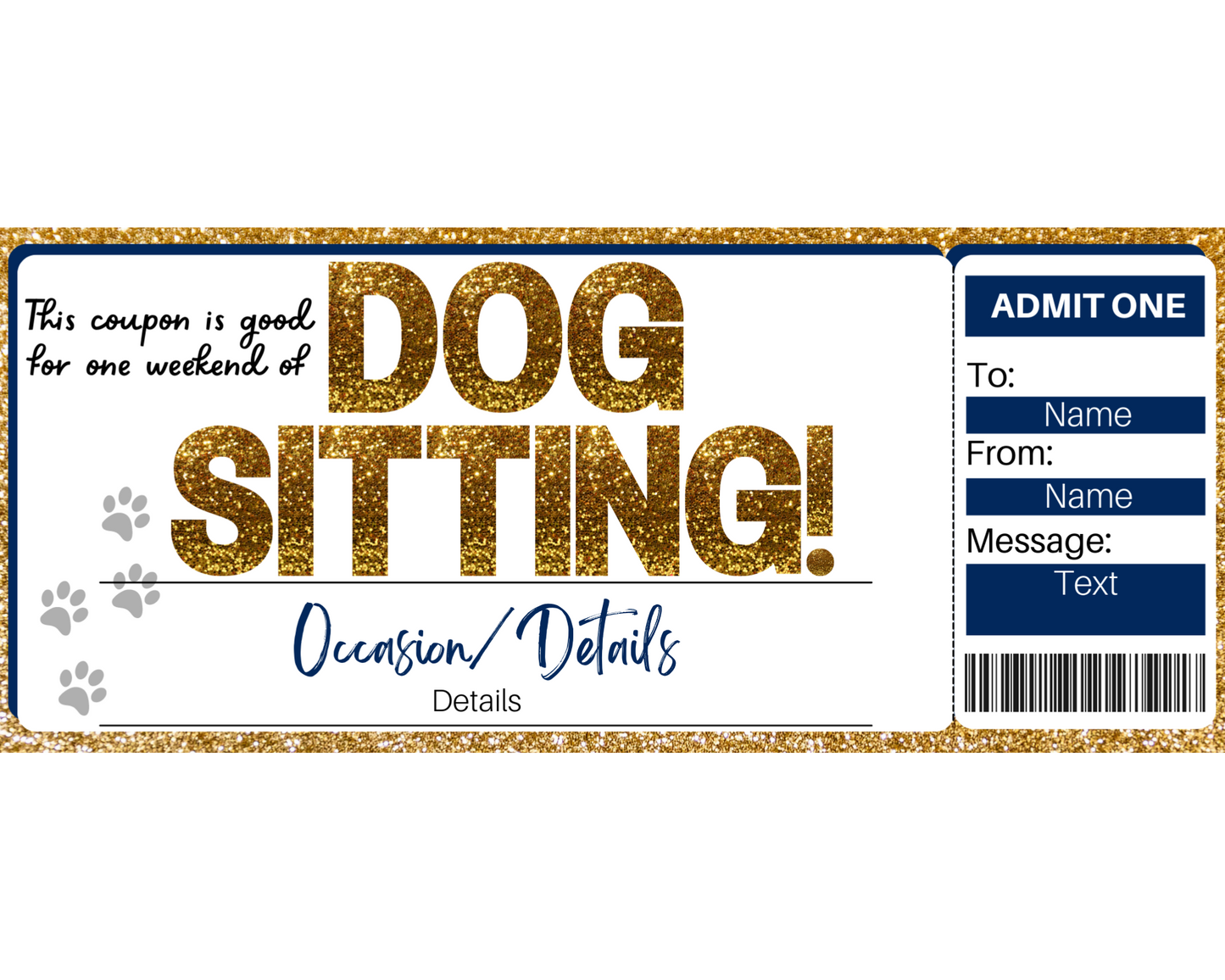 Dog Sitting Gift Certificate Template