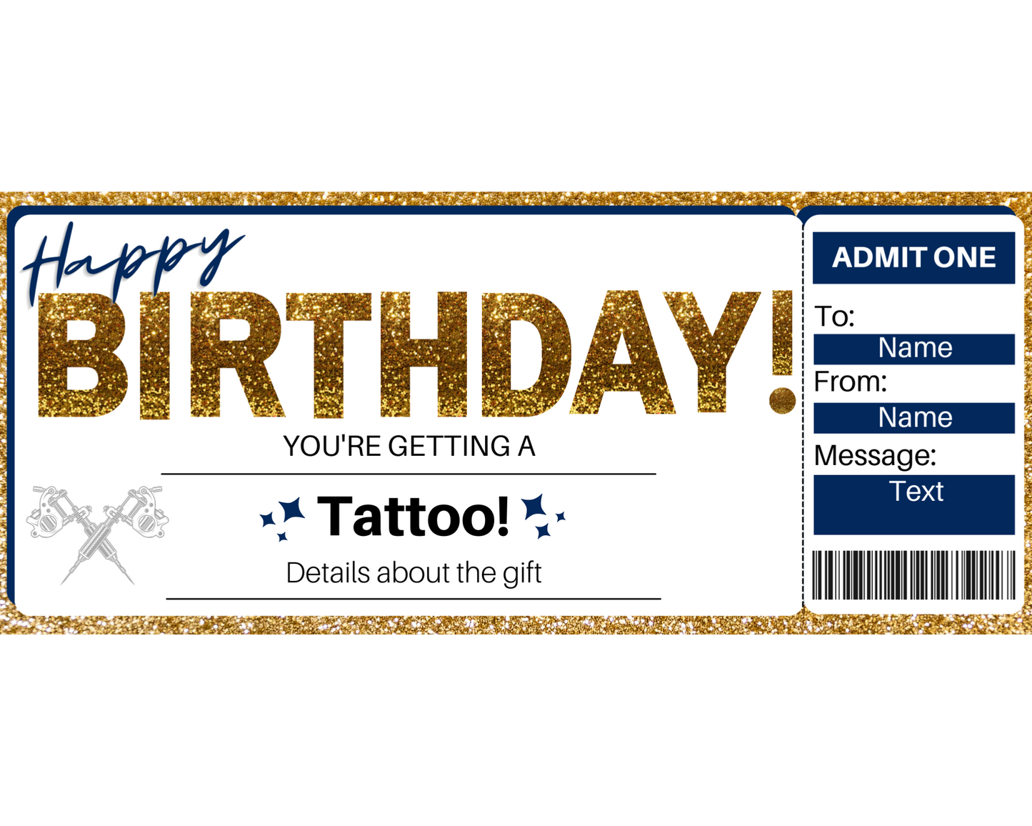 Birthday Tattoo Gift Certificate Template