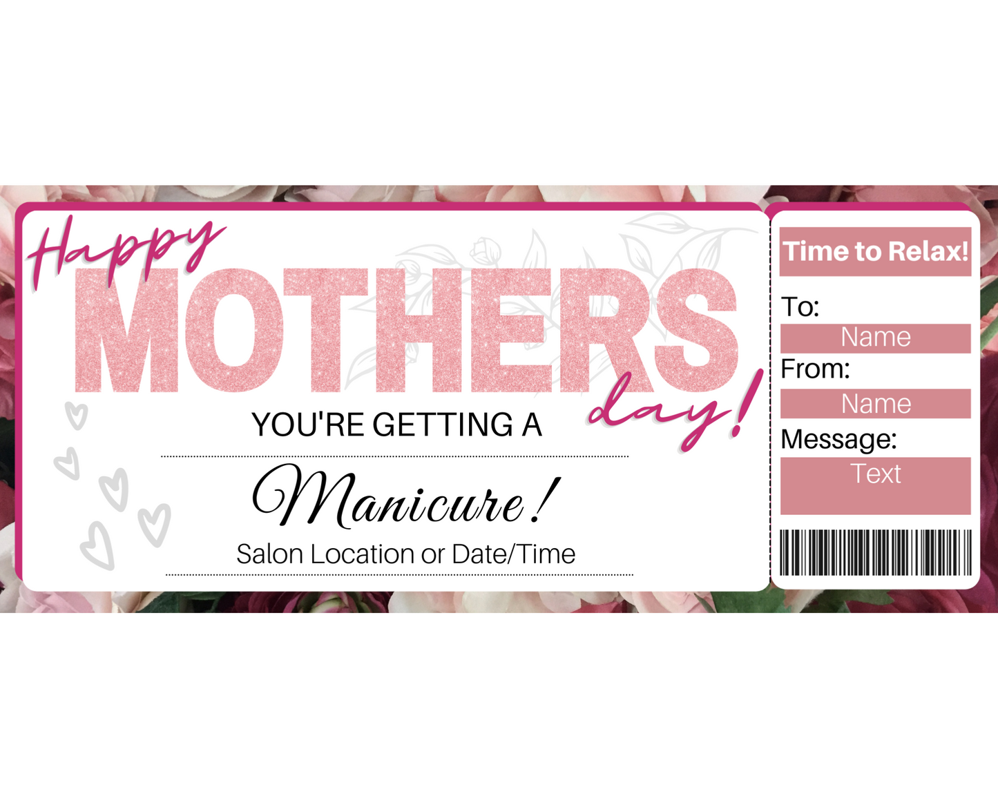 Mother's Day Manicure Gift Certificate Template