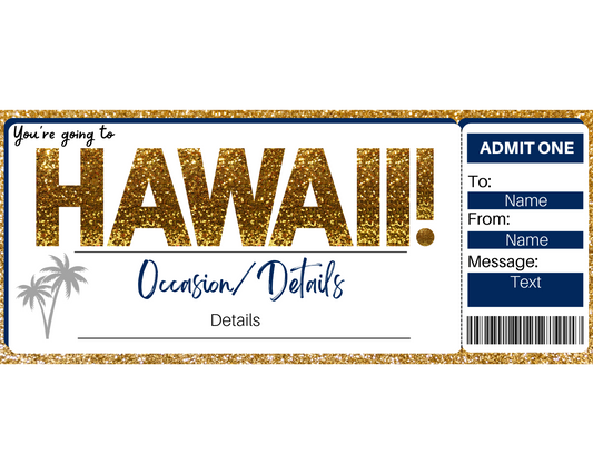 Hawaii Gift Ticket: Surprise Boarding Pass