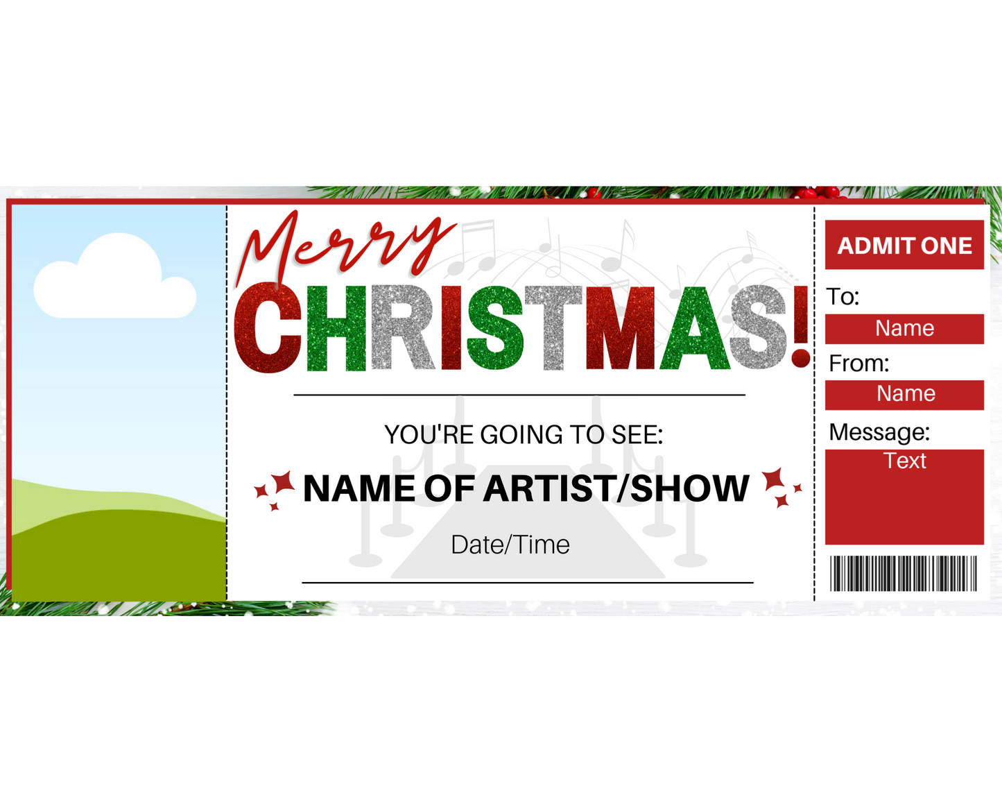 Christmas Concert Ticket: Add your own picture!