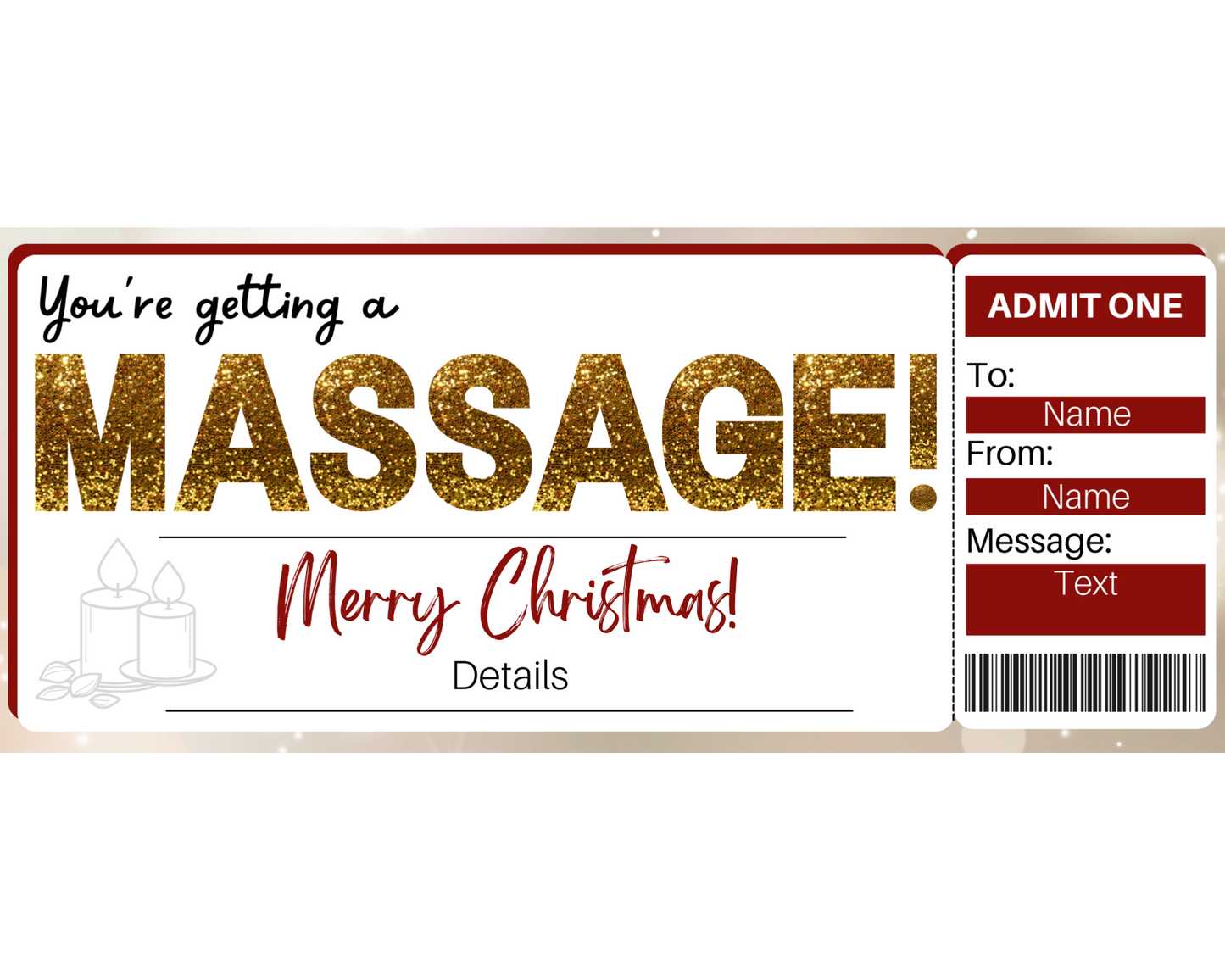 Christmas Massage Gift Certificate Template