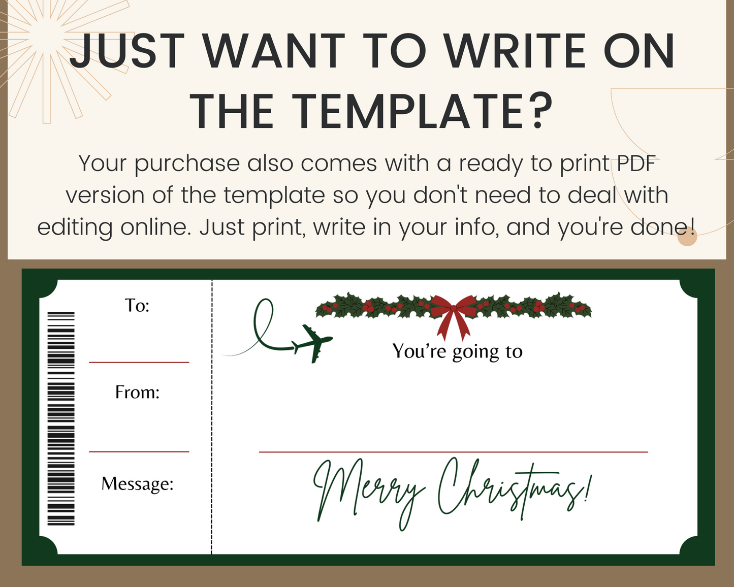 Christmas Surprise Vacation Gift Certificate