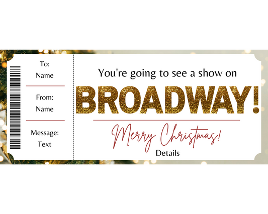 Merry Christmas Broadway Show Gift Certificate Template