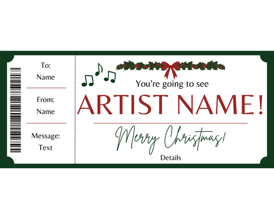 Christmas Concert Gift Certificate Template