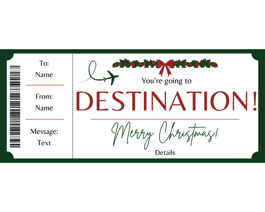 Christmas Surprise Vacation Gift Certificate