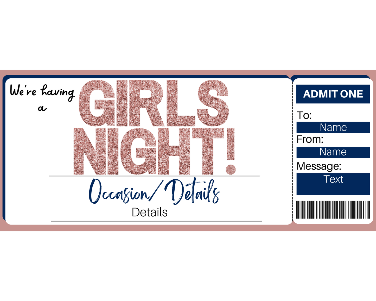 Girls Night Gift Certificate Template