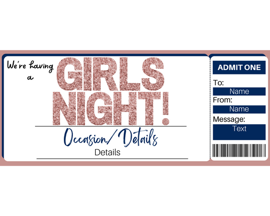 Girls Night Gift Certificate Template