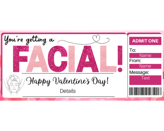 Valentine's Day Facial Coupon Template