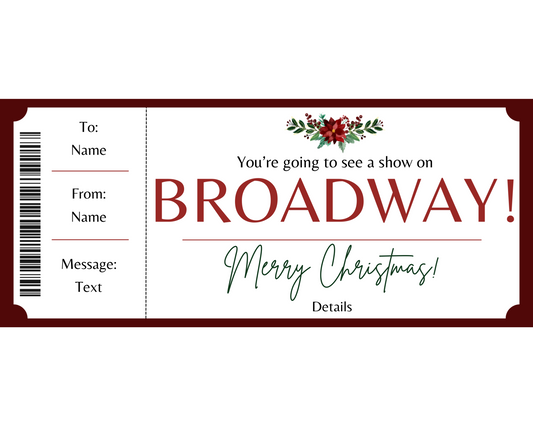 Christmas Broadway Show Gift Certificate Template
