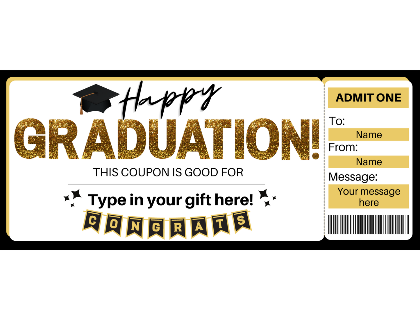 Graduation Coupon: Custom Coupon Template
