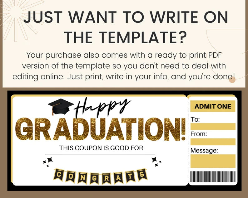 Graduation Coupon: Custom Coupon Template