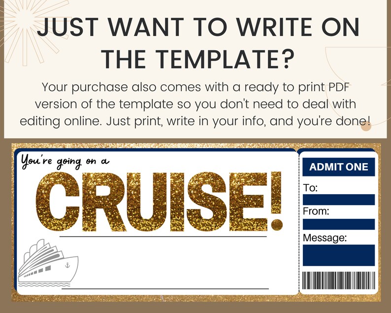 Cruise Boarding Pass: Printable Cruise Ticket