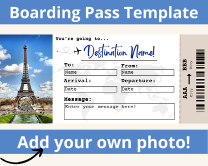 Boarding Pass Template: Add your own image!