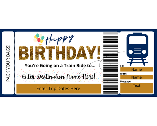 Birthday Train Ride Boarding Pass