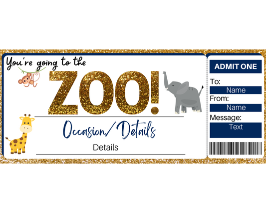 Zoo Gift Ticket Template