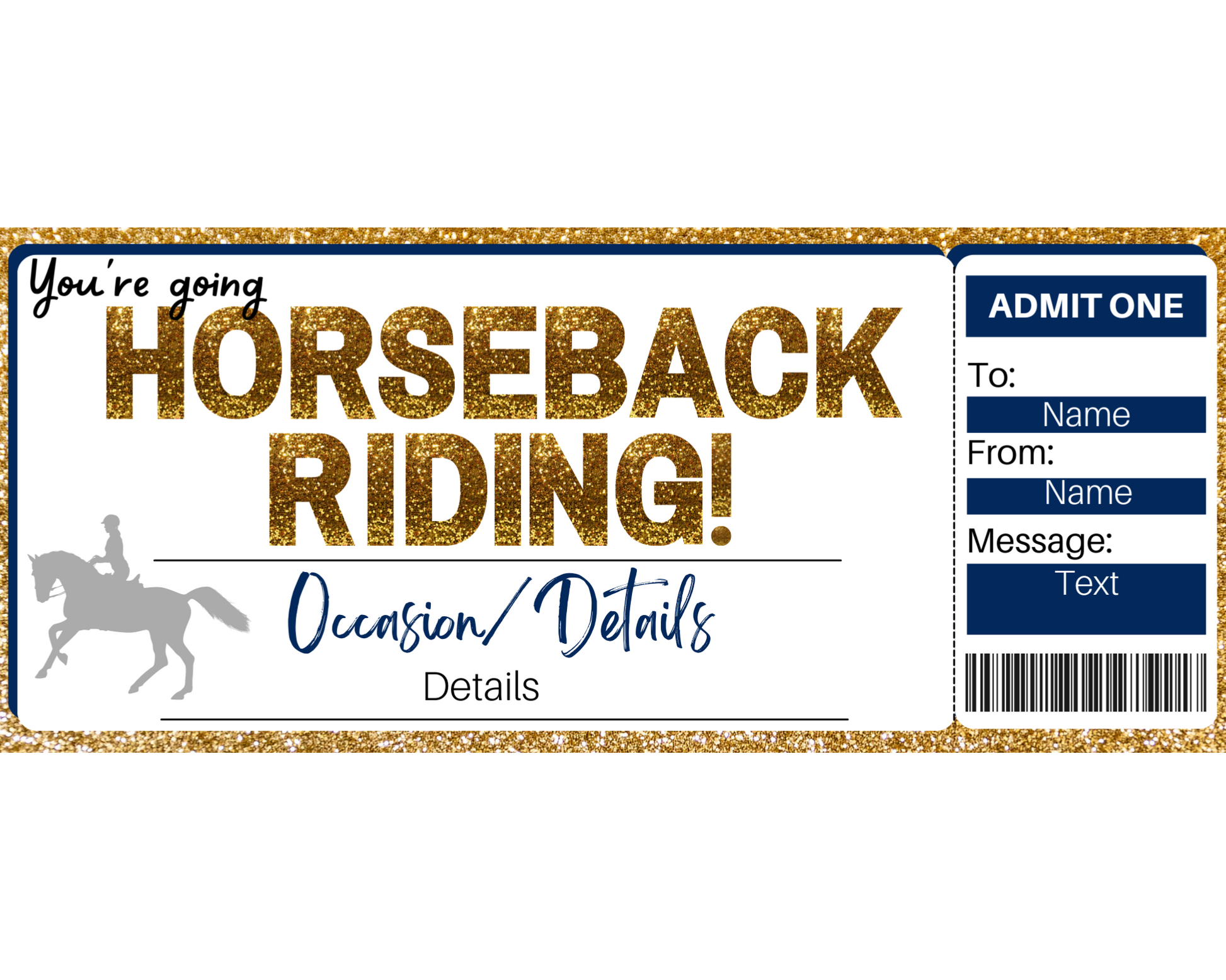 Horseback Riding Gift Certificate Printed Smile Shop Horseback Riding Gift Certificate Printed Smile Shop