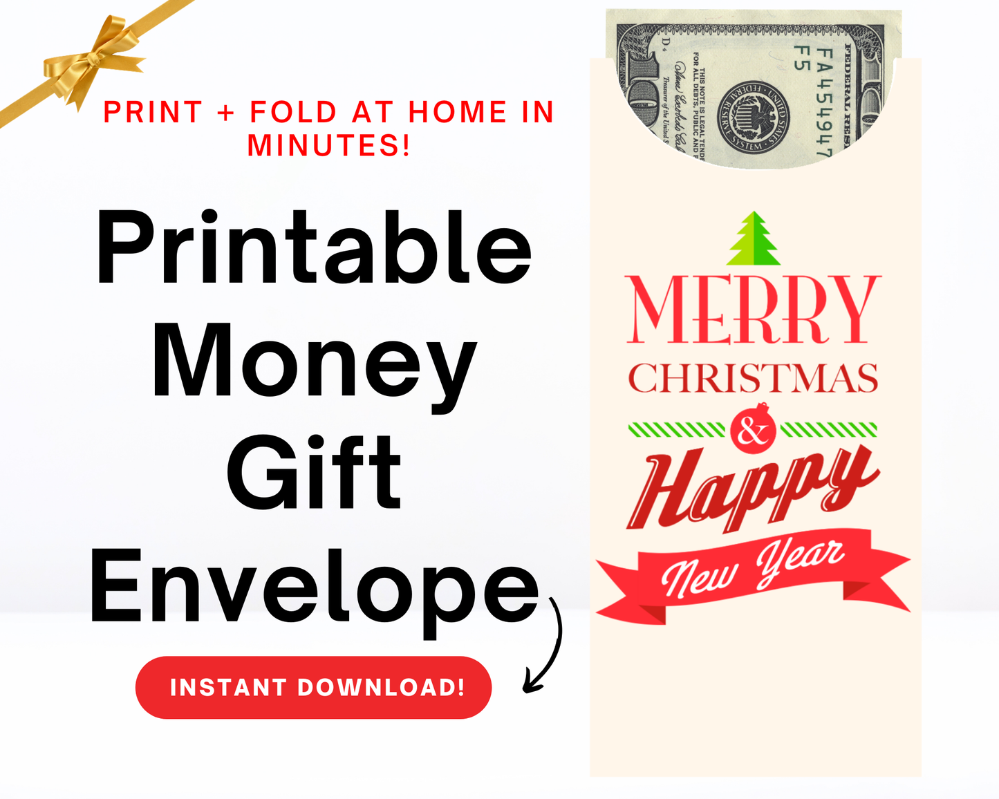 Printable Merry Christmas Money Envelope