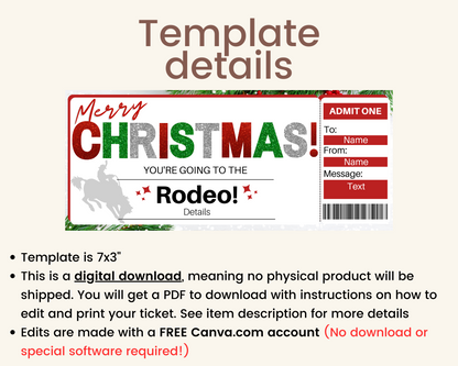 Christmas Rodeo Gift Certificate Template