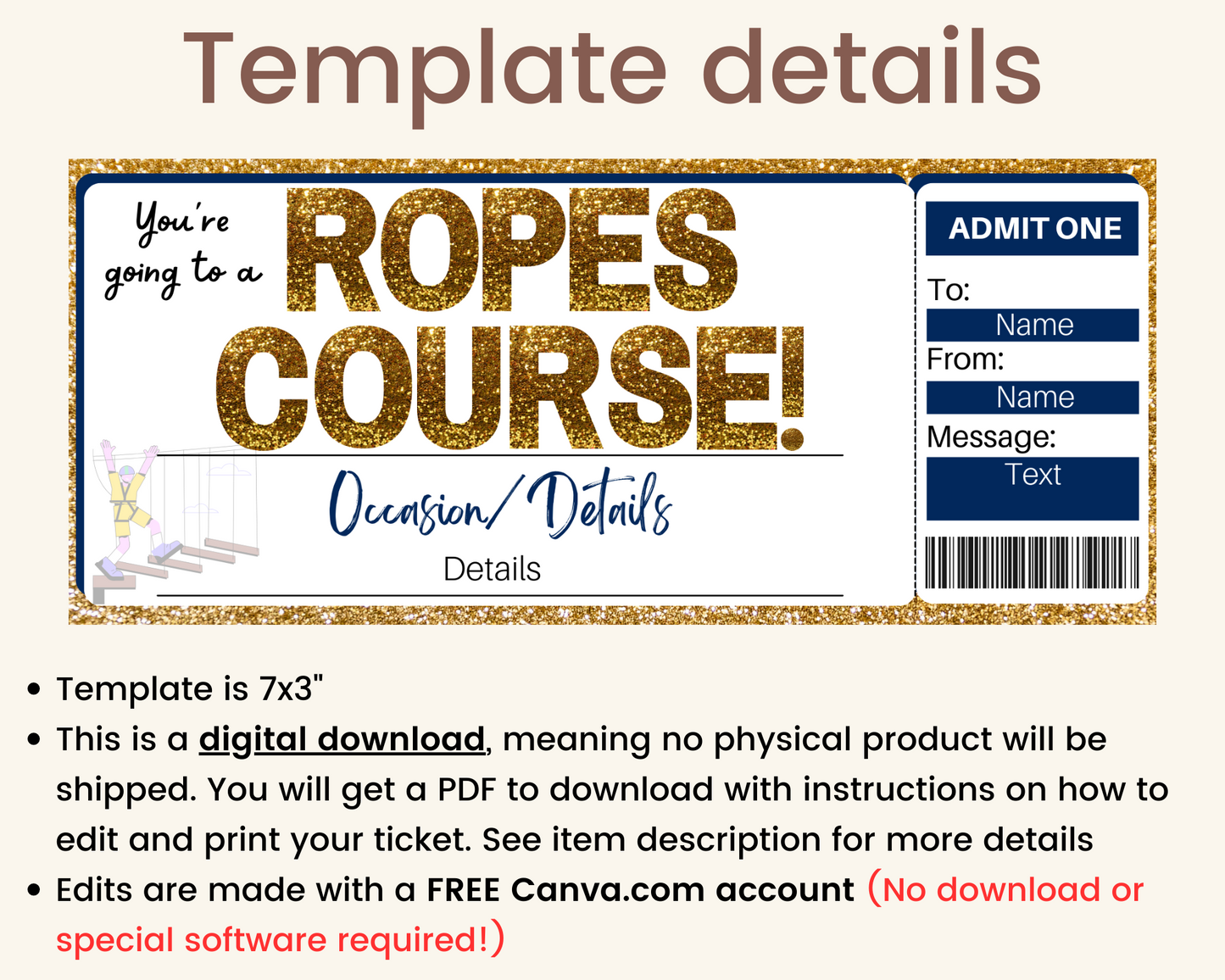 Ropes Course Gift Ticket