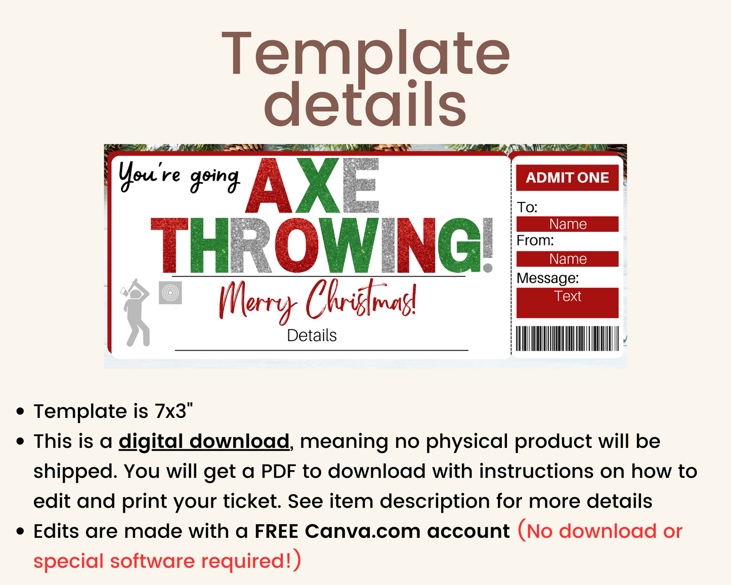 Christmas Axe Throwing Gift Certificate