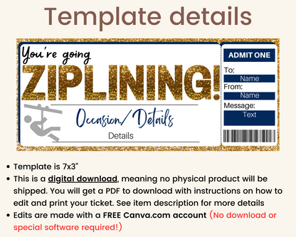 Ziplining Gift Certificate