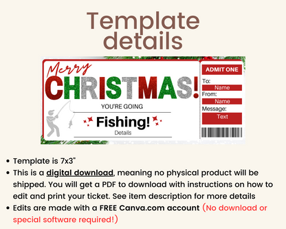 Christmas Fishing Gift Ticket