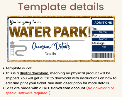 Water Park Gift Certificate