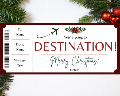 Christmas Boarding Pass Printable Template