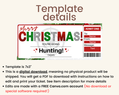 Christmas Hunting Trip Gift Certificate