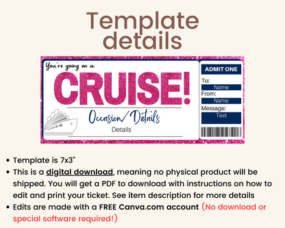 Cruise Boarding Pass Template